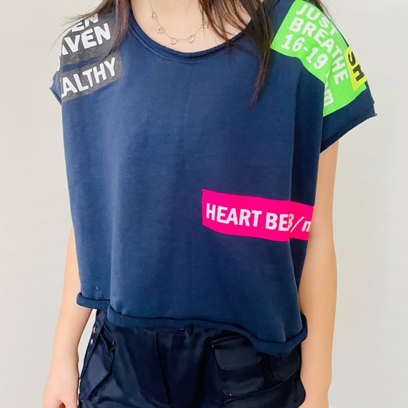 Seven Havens Navy Blue Top T-Shirt - Picture 3 of 4